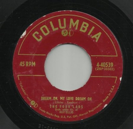 FOUR LADS - Dream on my love dream on -B-.JPG