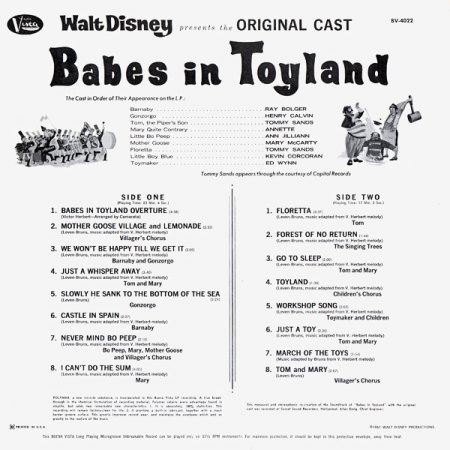 Babes In Toyland09Soundtrack Buena Vista BV 4022.jpg
