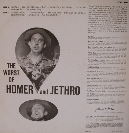 Homer &amp; Jethro - The Worst of Homer &amp; Jethro - rca 1560 1 (2).JPG