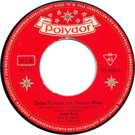 Teddy Reno &amp; Bert Kaempfert - Unter Palmen am blauen Meer - Serenata d´amore (NH 23 458) - Label A.jpg