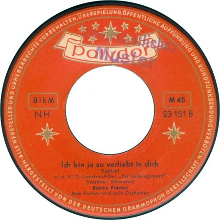 0 023 151 - SI - Bob Parker &amp; Renee Franke &amp; Willy Mattes - Schenk´ mir deine Zärtlichkeit - Ich bin ja so verliebt - Polydor - GER - Label B.jpg