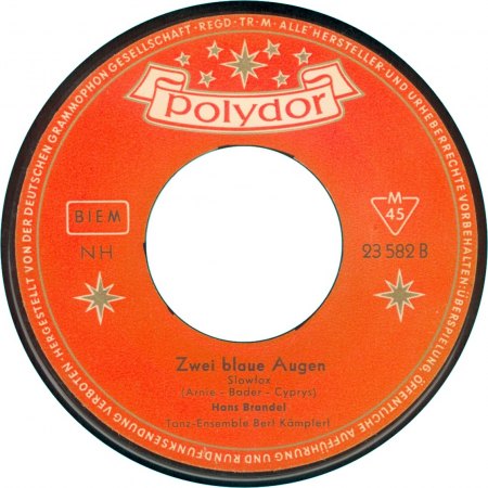 0 023 582 - SI - Bert Kaempfert &amp; Hans Brandel - In dunkler Nacht - Zwei blaue Augen - Polydor - GER - Label B.jpg