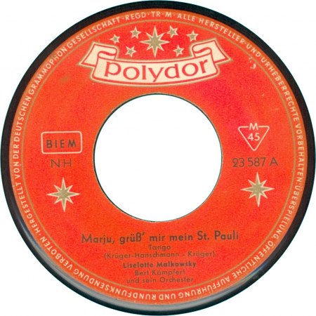 0 023 587 - SI - Bert Kaempfert &amp; Liselotte Malkowsky - Marju, grüss mir St. Pauli - Was macht der Seemann - Polydor - GER - Label A.jpg