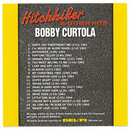 Bobby Curtola - Hitchhiker &amp; Other Hits - Inlay.jpg