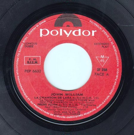 JOHN WILLIAM - La chanson de Lara-EP -A-.jpg