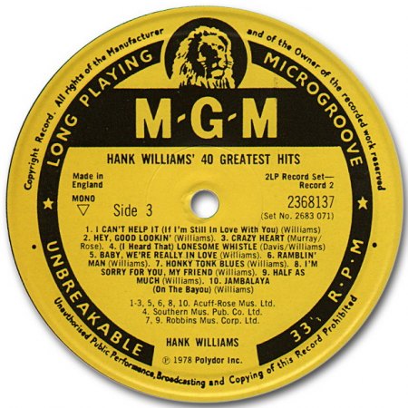 Hank Williams - 40 Greatest Hits - Label3.jpg