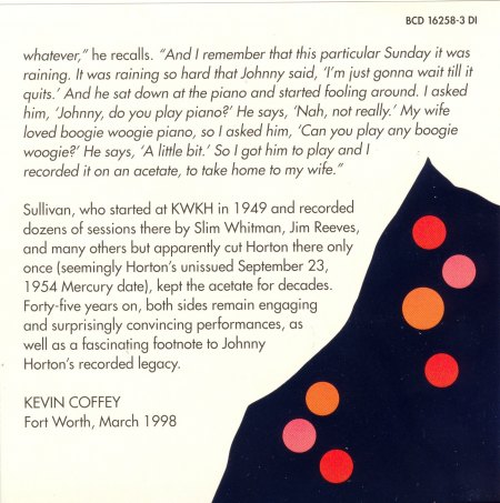 Horton, Johnny - The Early Years - CD 3 BCD 16258.Jpg