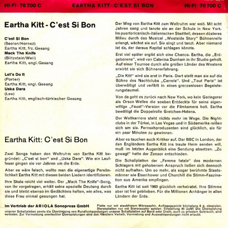 EARTHA KITT-EP - C'est si bon - CV RS -.jpg