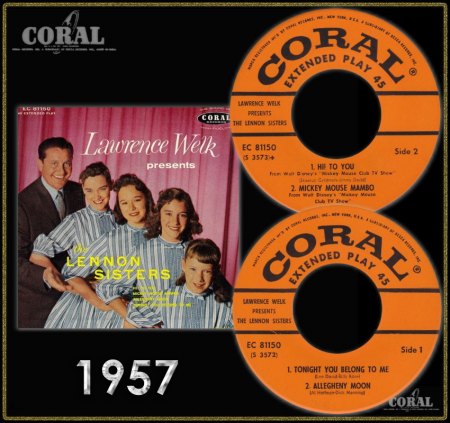 LAWRENCE WELK &amp; THE LENNON SISTERS CORAL EP EC-81150_IC#001.jpg