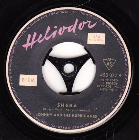 JOHNNY &amp; THE HURRICANES - Sheba -B-.jpg