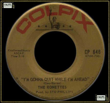 RONNIE &amp; THE RELATIVES (THE RONETTES) - I'M GONNA QUIT WHILE I'M AHEAD_IC#003.jpg