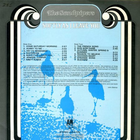 Sandpipers - Softly as I leave you.jpg