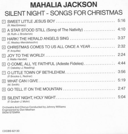 Mahalia Jackson 1990 - Silent Night - Songs For Christmas -Int.jpg