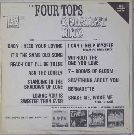 Four Tops - Greatest Hits - Schriftcover (3).JPG