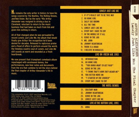 Arthur Alexander - Lonely Just Like Me  The Final Chapter -Tras.jpg