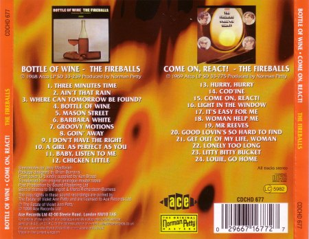 The Fireballs - Bottle Of Wine &amp; Come On, React! - Back.JPG