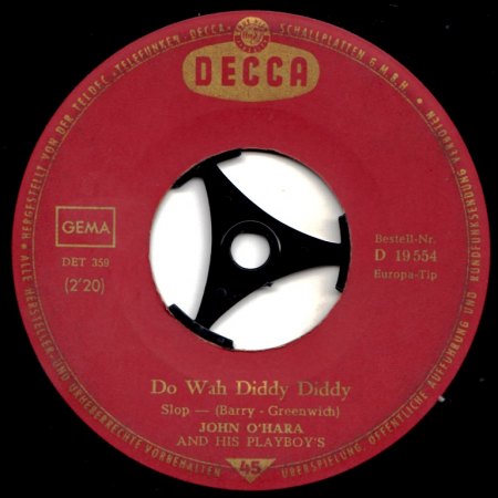 JOHN O'HARA &amp; THE PLAYBOYS - Do Wah Diddy Diddy -A-.jpg