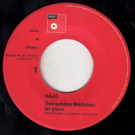 HAJO - Das schöne Mädchen ist allein -A-.jpg