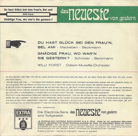 das NEUESTE von gestern - Serie bei ELECTROLA