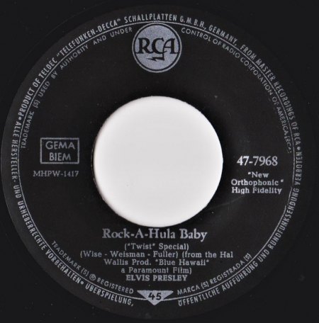 RCA 47-7968 Elvis - Rock-A-Hula Baby