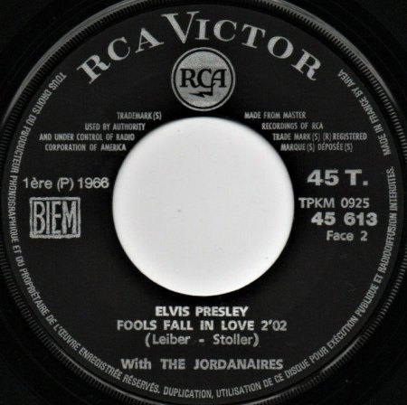 Elvis Vorabcover mit Platte France