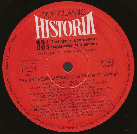 ANDREWS SISTERS