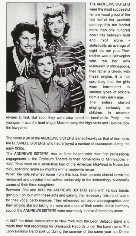 ANDREWS SISTERS