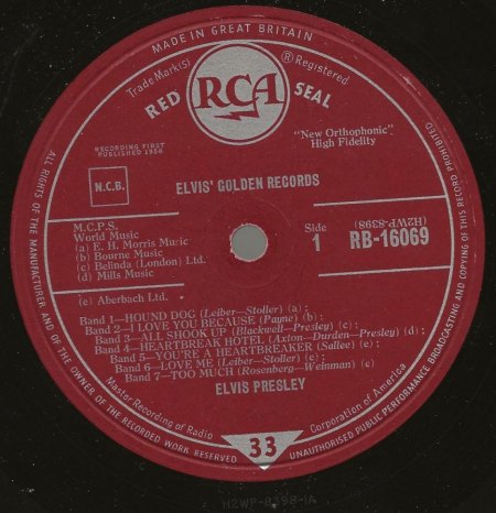 ELVIS - Golden Records Vol.1 - LPM 1707 plus