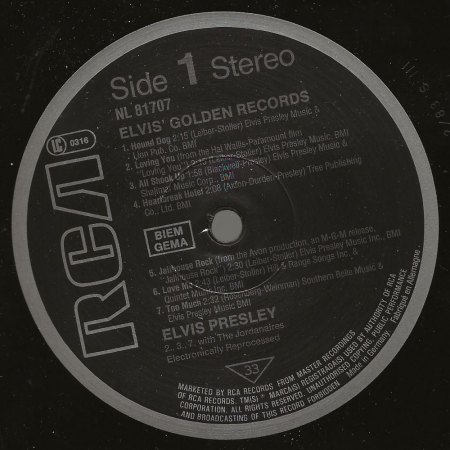 ELVIS - Golden Records Vol.1 - LPM 1707 plus