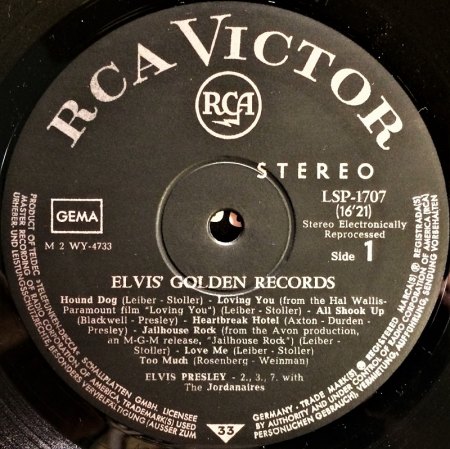 ELVIS - Golden Records Vol.1 - LPM 1707 plus