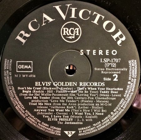 ELVIS - Golden Records Vol.1 - LPM 1707 plus
