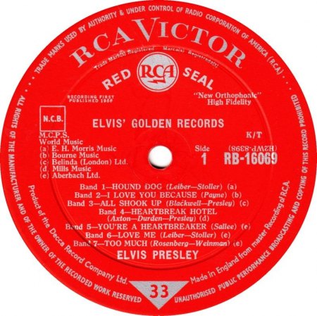 ELVIS - Golden Records Vol.1 - LPM 1707 plus