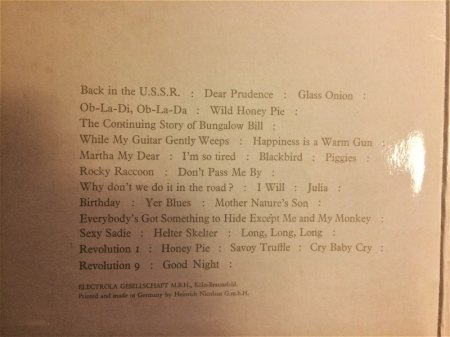 BEATLES - White Album Deutsche Apple Varianten