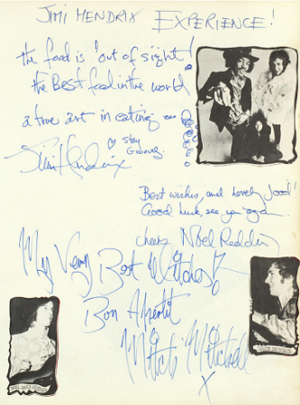 JIMI HENDRIX - Autogramme