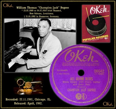 CHAMPION JACK DUPREE - ALL ALONE BLUES