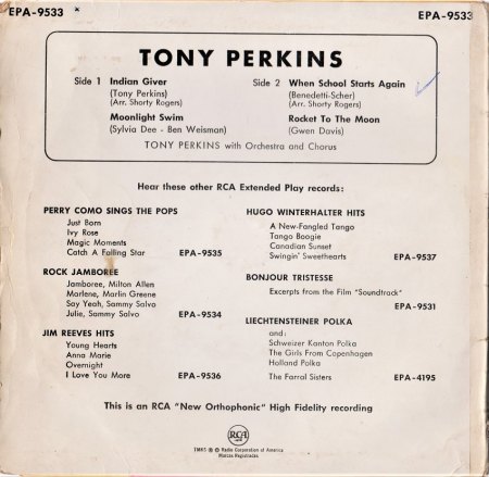 TONY PERKINS = Anthony Perkins