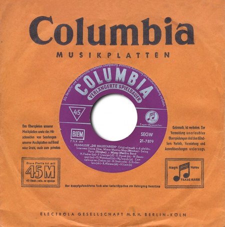 Filmmusik Die Halbstarken - Columbia EP