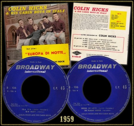 COLIN HICKS & HIS CABIN BOYS BROADWAY EP B-106