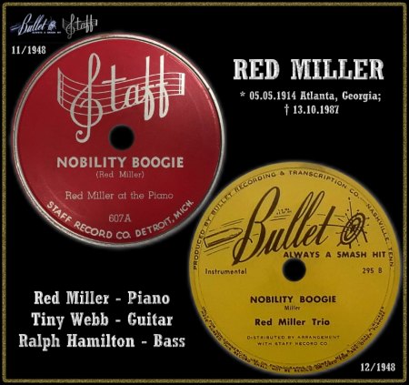 RED MILLER TRIO - NOBILITY BOOGIE