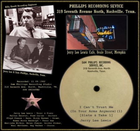 JERRY LEE LEWIS  - I CAN'T TRUST ME (IN YOUR ARMS ANYMORE) (1) [SLATE & TAKE 1]
