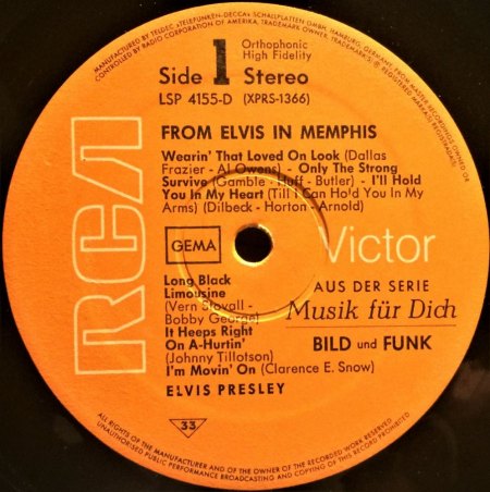 From ELVIS In Memphis*****
