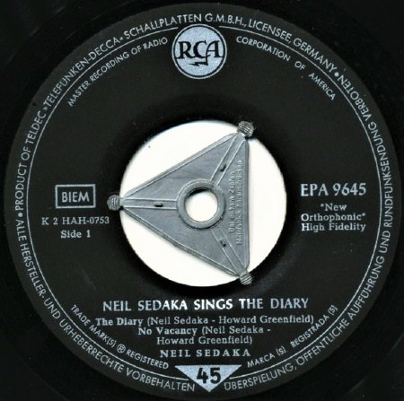 NEIL SEDAKA - Die deutschen Veröffentlichungen