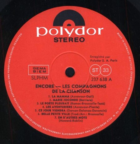 Les COMPAGNONS DE LA CHANSON