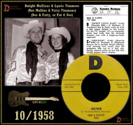 DEE & PATTY (DEE MULLINS & PATSY TIMMONS) - OHH-WOW