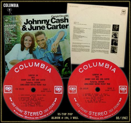 JOHNNY CASH & JUNE CARTER COLUMBIA LP CS-9528