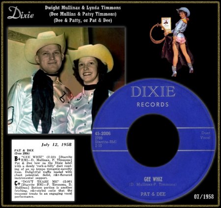 PAT & DEE (DEE MULLINS & PATSY TIMMONS) - GEE WHIZ