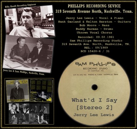 JERRY LEE LEWIS  - WHAT'D I SAY (S 2)