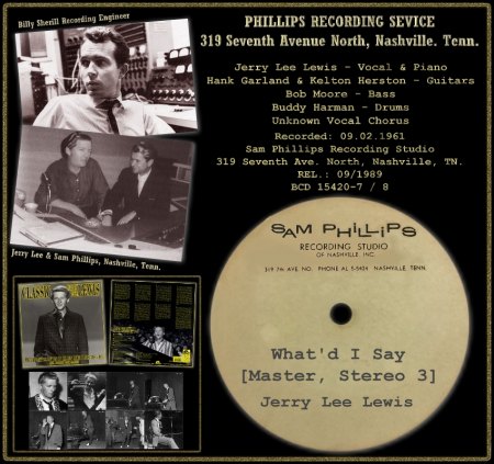 JERRY LEE LEWIS  - WHAT'D I SAY [MASTER] (S3)