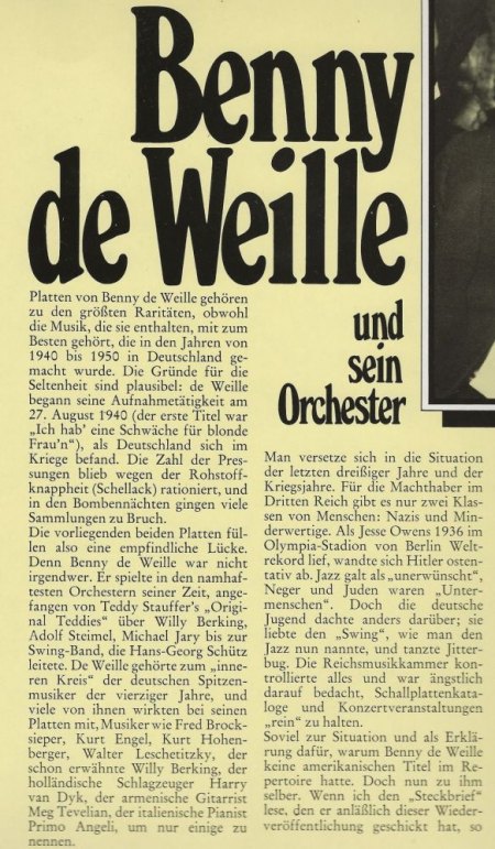 BENNY DE WEILLE