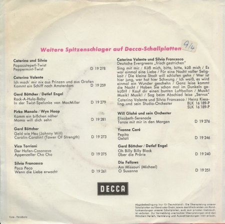 CATERINA VALENTE - dtsch. Decca Singles